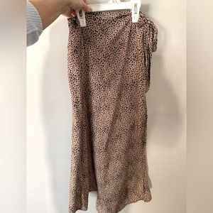 Animal print wrap flowy skirt